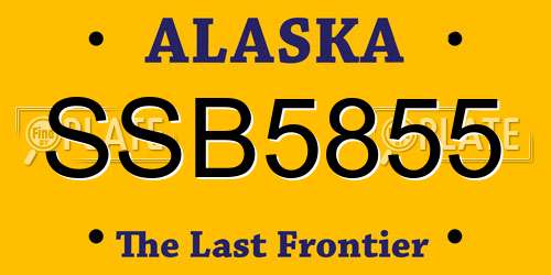 SSB5855 Alaska License Plate