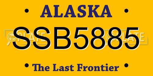 SSB5885 Alaska License Plate