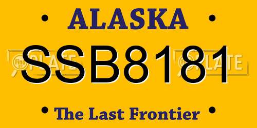 SSB8181 Alaska License Plate