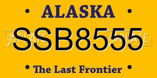 SSB8555 Alaska License Plate