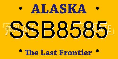 SSB8585 Alaska License Plate