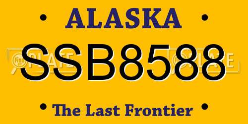 SSB8588 Alaska License Plate