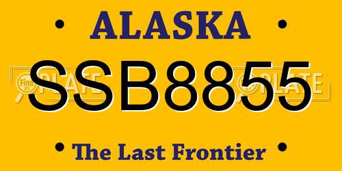 SSB8855 Alaska License Plate