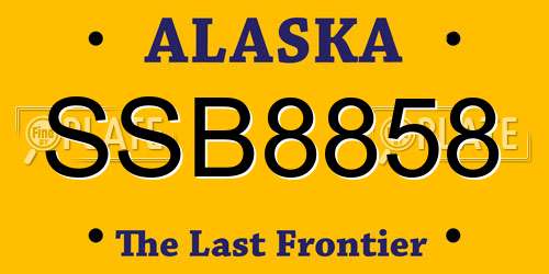 SSB8858 Alaska License Plate