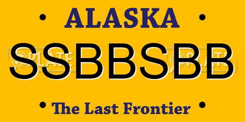 SSBBSBB Alaska License Plate