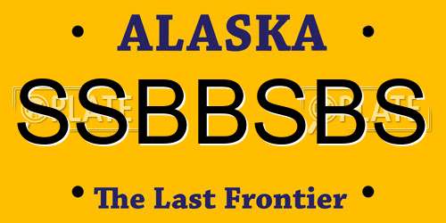 SSBBSBS Alaska License Plate