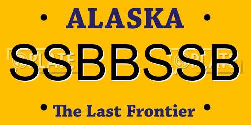 SSBBSSB Alaska License Plate