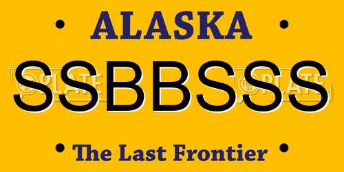 SSBBSSS Alaska License Plate