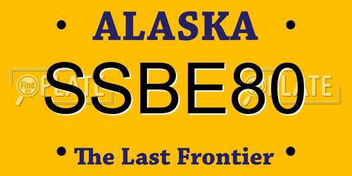 SSBE80 Alaska License Plate