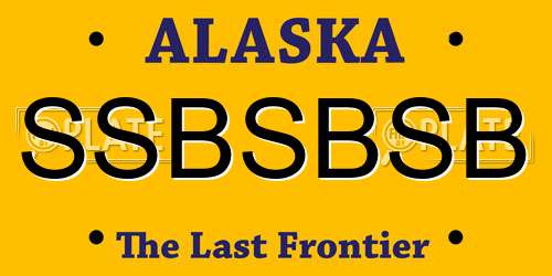 SSBSBSB Alaska License Plate