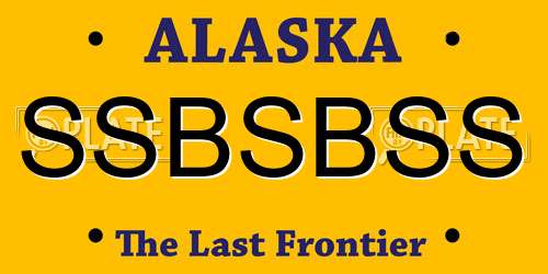 SSBSBSS Alaska License Plate
