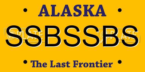 SSBSSBS Alaska License Plate