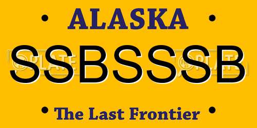 SSBSSSB Alaska License Plate