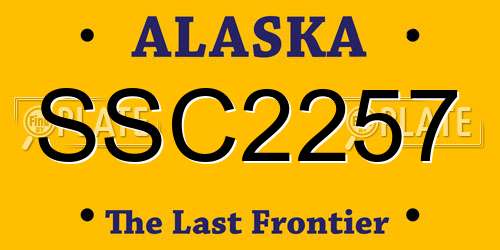 SSC2257 Alaska License Plate