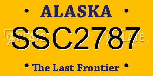 SSC2787 Alaska License Plate