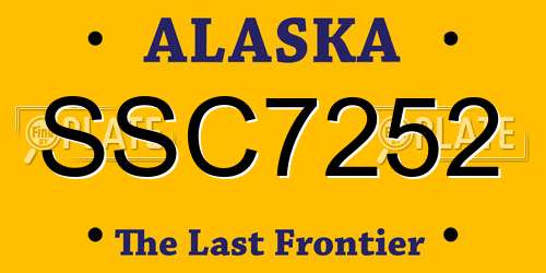 SSC7252 Alaska License Plate