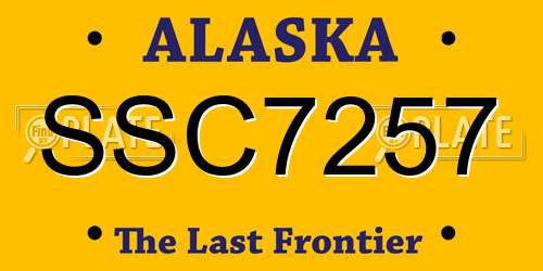 SSC7257 Alaska License Plate