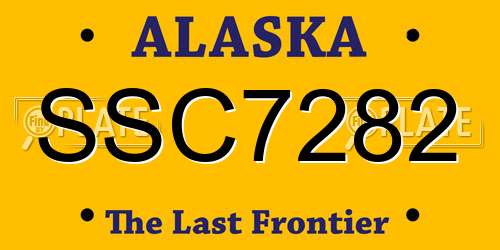 SSC7282 Alaska License Plate