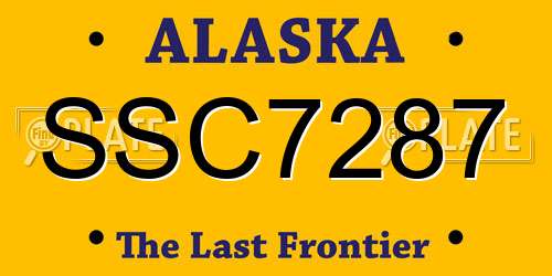 SSC7287 Alaska License Plate