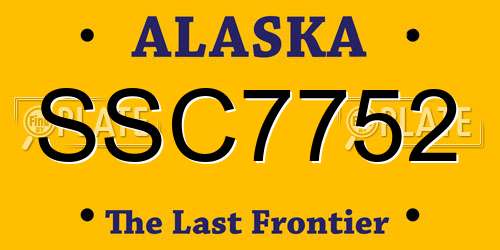 SSC7752 Alaska License Plate