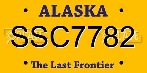 SSC7782 Alaska License Plate
