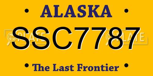 SSC7787 Alaska License Plate