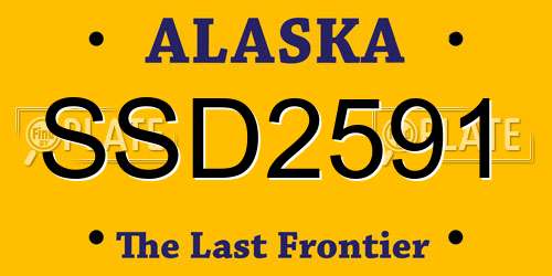 SSD2591 Alaska License Plate