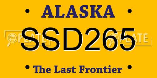 SSD265 Alaska License Plate