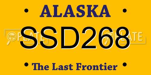 SSD268 Alaska License Plate