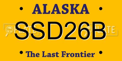 SSD26B Alaska License Plate