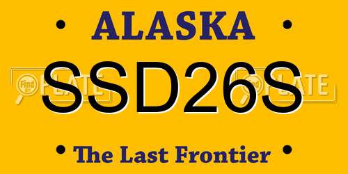 SSD26S Alaska License Plate