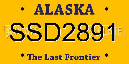 SSD2891 Alaska License Plate