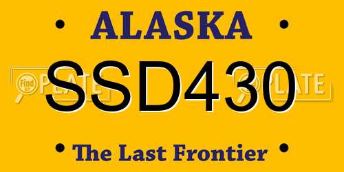 SSD430 Alaska License Plate