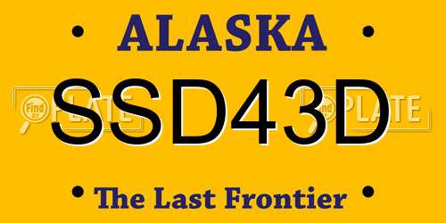 SSD43D Alaska License Plate