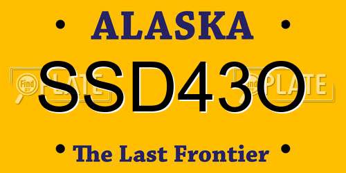 SSD43O Alaska License Plate