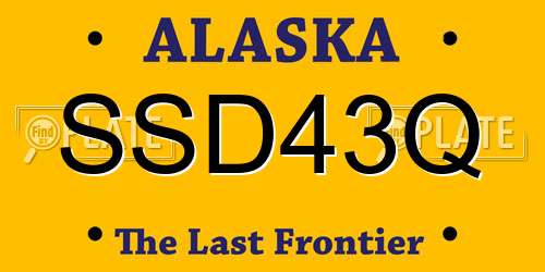 SSD43Q Alaska License Plate