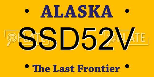 SSD52V Alaska License Plate