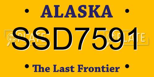 SSD7591 Alaska License Plate