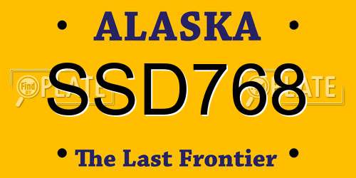 SSD768 Alaska License Plate