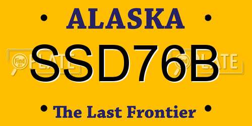 SSD76B Alaska License Plate
