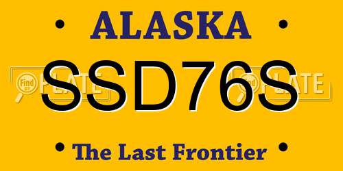 SSD76S Alaska License Plate