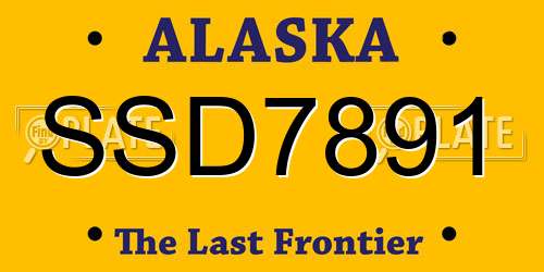 SSD7891 Alaska License Plate