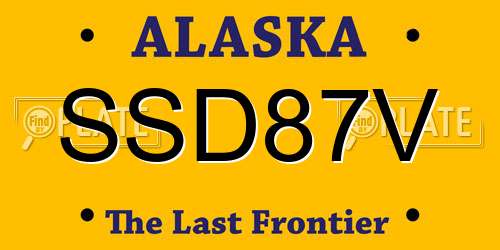 SSD87V Alaska License Plate