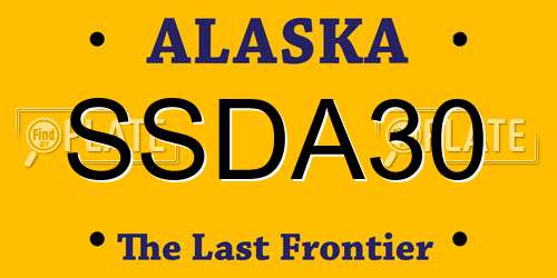 SSDA30 Alaska License Plate