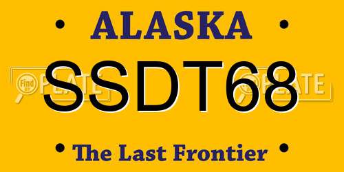 SSDT68 Alaska License Plate