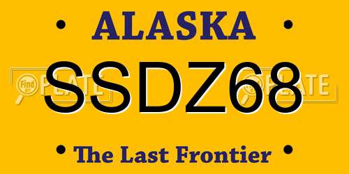 SSDZ68 Alaska License Plate