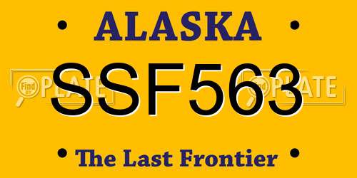 SSF563 Alaska License Plate