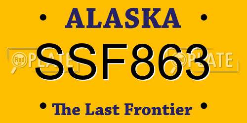 SSF863 Alaska License Plate