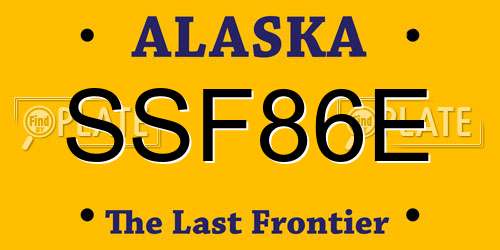 SSF86E Alaska License Plate
