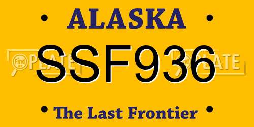 SSF936 Alaska License Plate